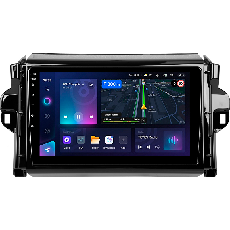 Android head unit Teyes CC3L 4+64 Gb Toyota Fortuner 2 2015-2018 9"