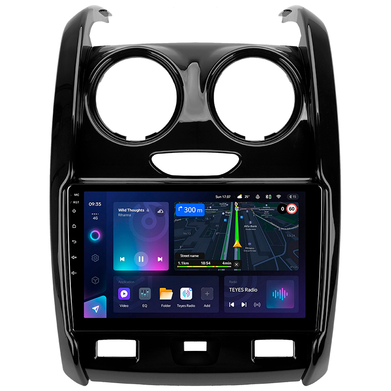 Android head unit Teyes CC3L 4+64 Gb Renault Duster (F2) 2015-2021 / LADA Largus 2021 9" (L1)