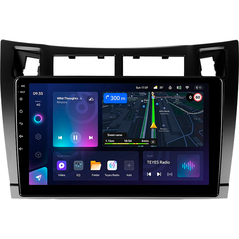 Android head unit Teyes CC3L 4+64 Gb Toyota Yaris XP90 2005-2012 (F1) 9"