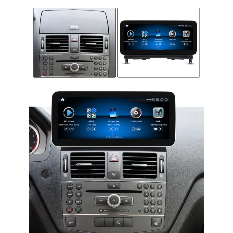 Android head unit AMS MERCEDES BENZ C-Class W204 NTG4.0 2006-2011 4+64Gb 12.3"