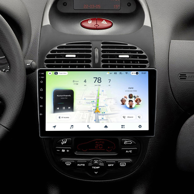 Fest eingebaute Magnetola Teyes CC4L 6+64 GB für Peugeot 206 (1998–2012), 9 Zoll (L1)