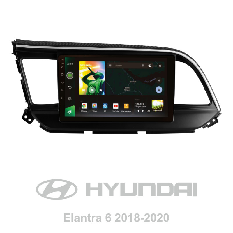 Android head unit SIGMA X9464 ANDROID 10 4+64 Gb 4G DSP Hyundai Elantra 6 2018-2020 (A) 9"