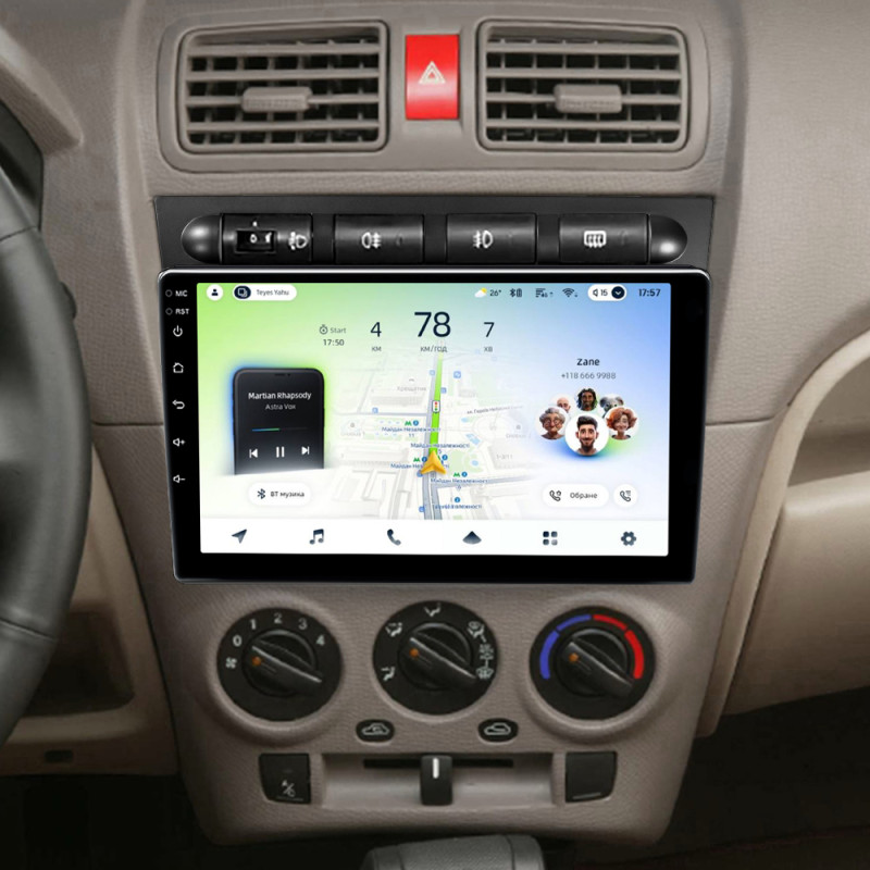 Fest eingebaute Radioanlage Teyes CC4L 6+64 GB für Kia Picanto SA Morning (2004–2007), 9-Zoll.