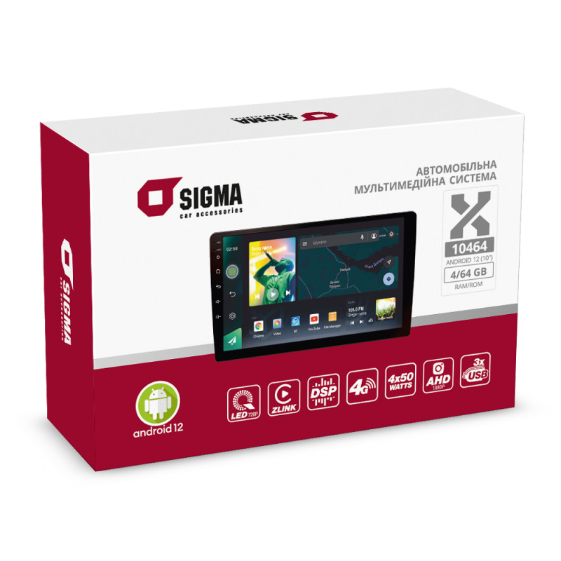 SIGMA X10464 ANDROID 10 4+64 Gb 4G DSP (10")