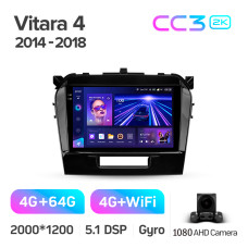 Android head unit Teyes CC3 4+64 Gb Suzuki Vitara 4 2014-2018 9" 2k