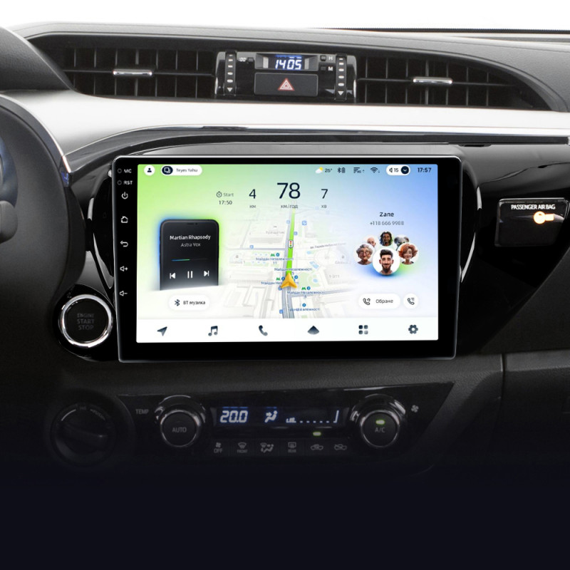 Android head unit Teyes CC4L 4+64 Gb Toyota Hilux Pick Up AN120 2015-2020 10"
