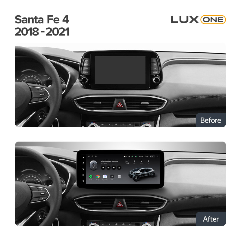 Android head unit Teyes LUX ONE 4+64 Gb Hyundai Santa Fe 4 2018-2021 12.3" (L1)