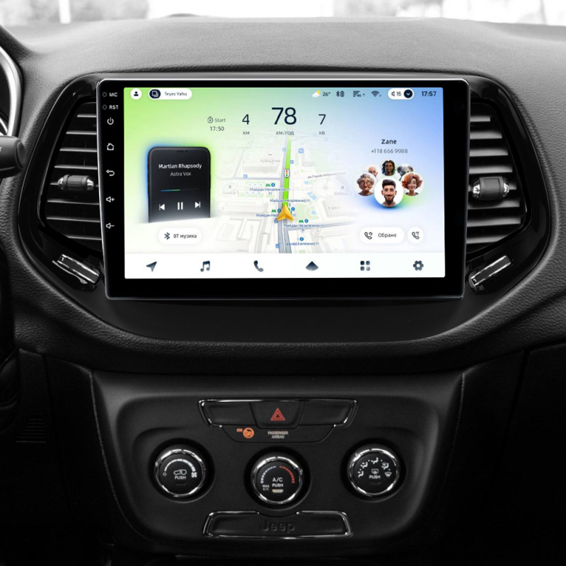 Android head unit Teyes CC4L 4+64 Gb Jeep Compass 2 MP 2016-2018 10"