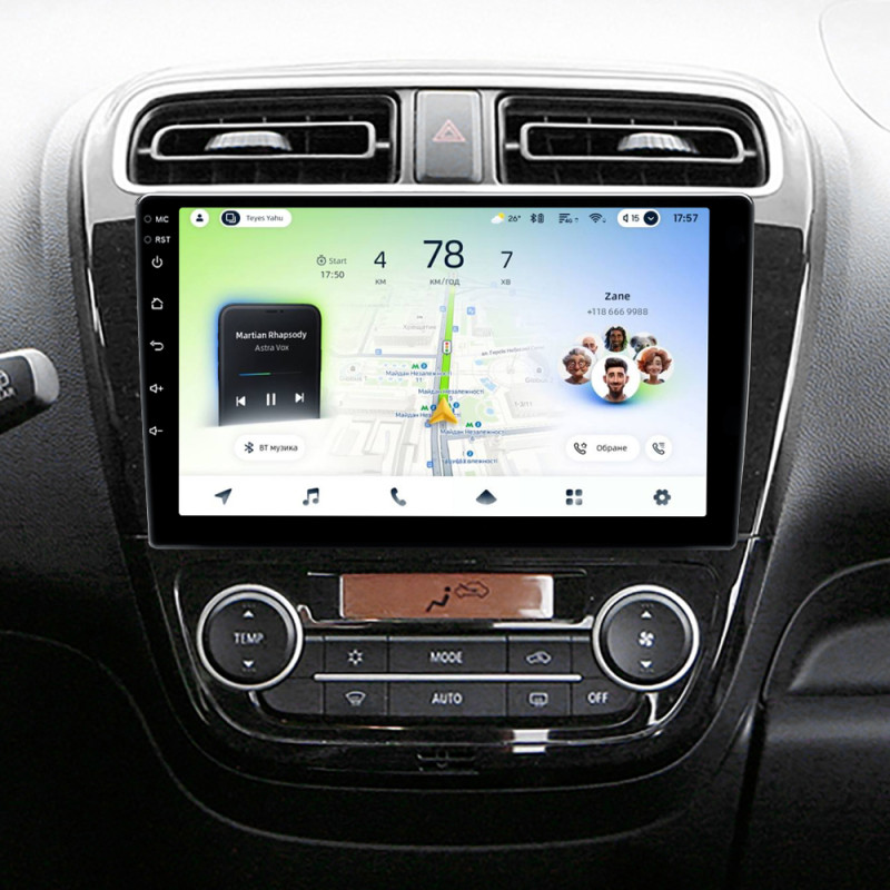 Android head unit Teyes CC4L 6+64 Gb Mitsubishi Mirage 6 2012-2018 9"