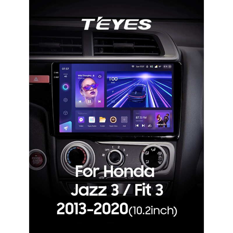 Štátní magnetofon Teyes CC3 4+32 GB pro Honda Jazz, Fit 3, GP, GK (roky výroby 2013–2020, verze A), 10