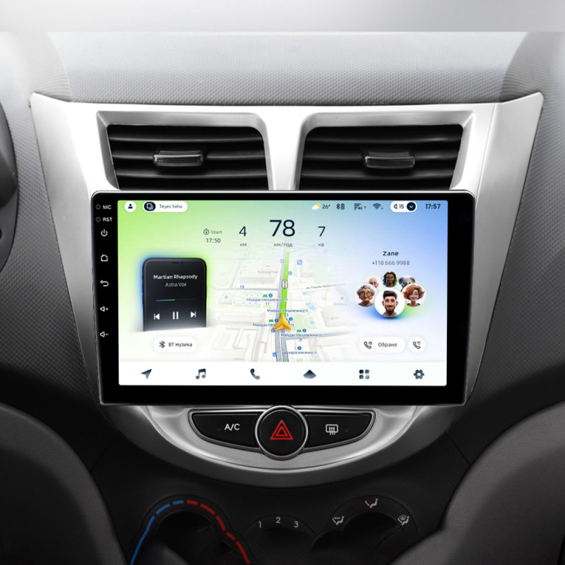 Android head unit Teyes CC4L 6+64 Gb Hyundai Solaris 1 2010-2016 9"