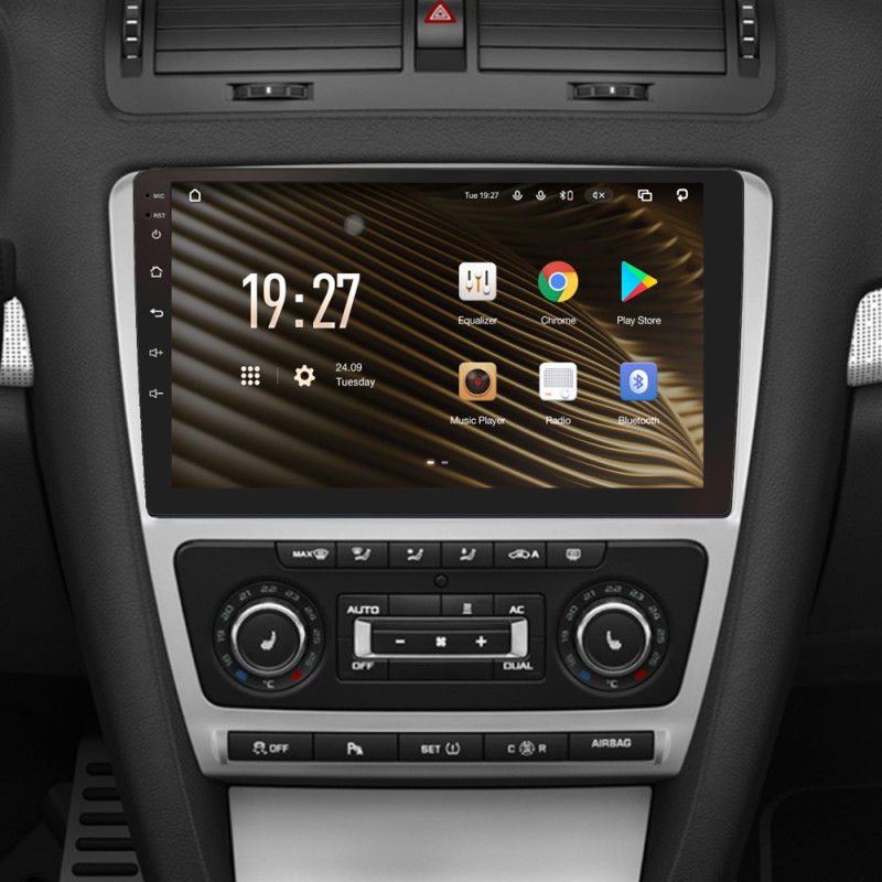 Android head unit SIGMA S10464 ANDROID 12 4+64 Gb 4G DSP Skoda Octavia 2 A5 2008-2013 10" silver