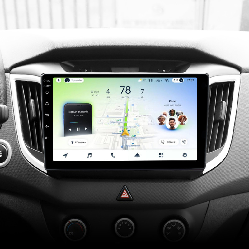 Android head unit Teyes CC4L 4+64 Gb Hyundai Creta IX25 2015-2019 10"