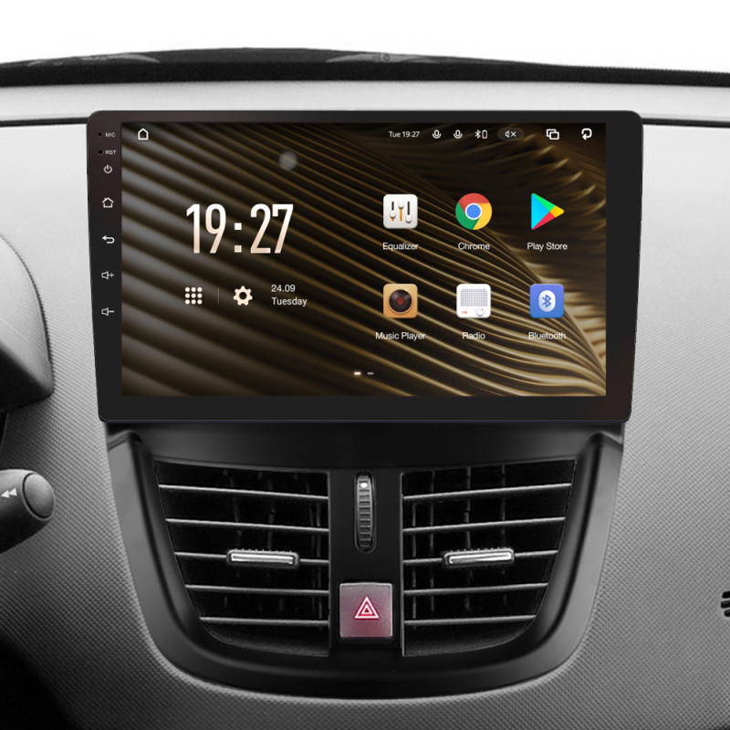Android head unit SIGMA S9464 ANDROID 12 4+64 Gb 4G DSP Peugeot 207 2006-2015 9"