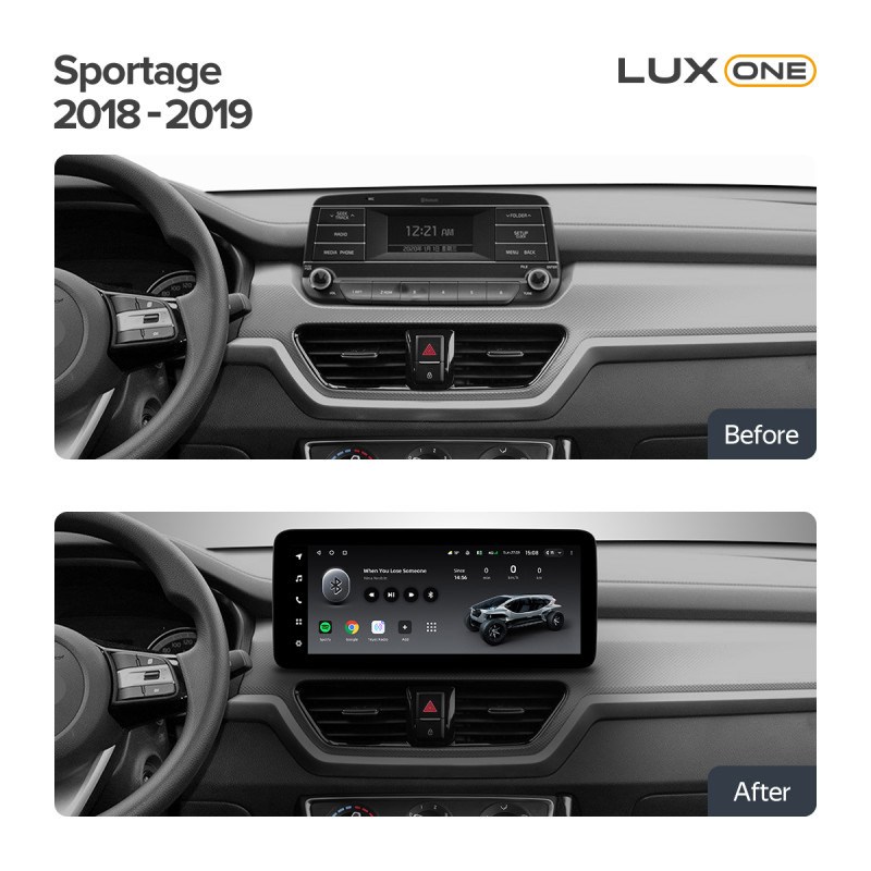 Štátní magnetofon Teyes LUX ONE 4+64 GB pro Kia Sportage 2018–2019 (B), 12,3