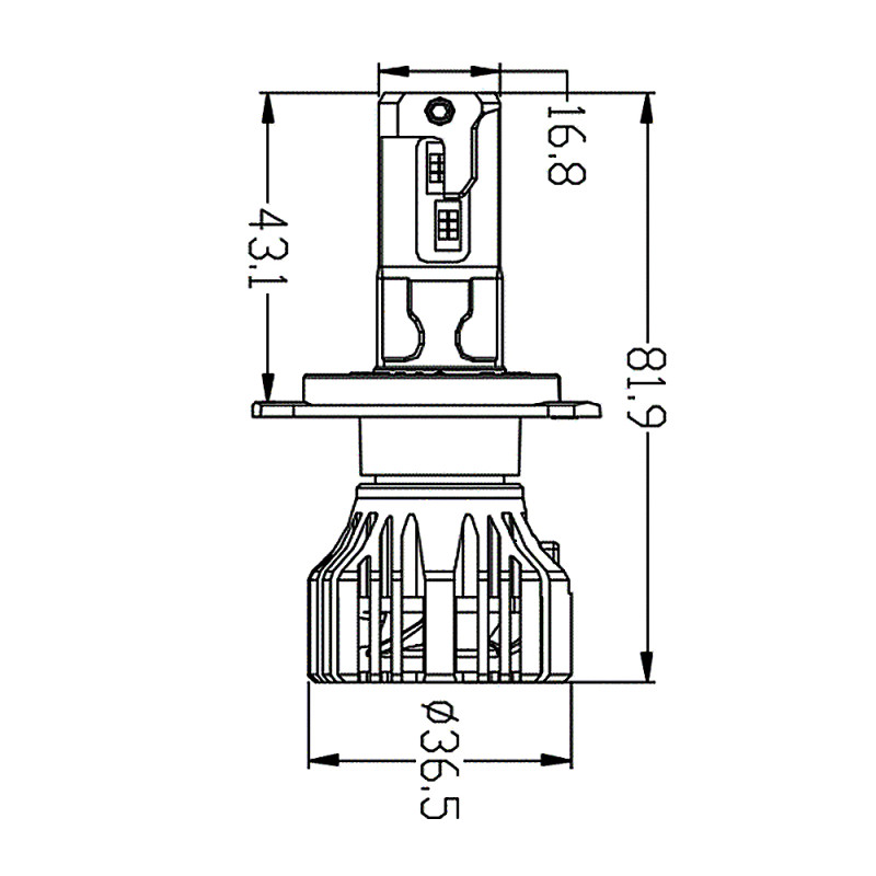 LED bulb AMS TRUCK-F H4 H/L 5500K CANBUS