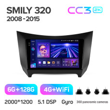 Android head unit Teyes CC3 6+128 Gb with 360° surround view° Lifan Smily 320 2008-2015 9" 2k