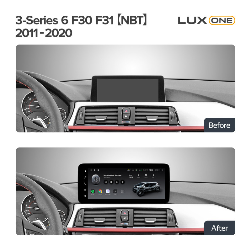 Štátní magnetofon Teyes LUX ONE 6+128 GB s kruhovým pohledem 360° pro BMW 3-Série 6 (F30, F31, NBT) 2011–2020, 12,3