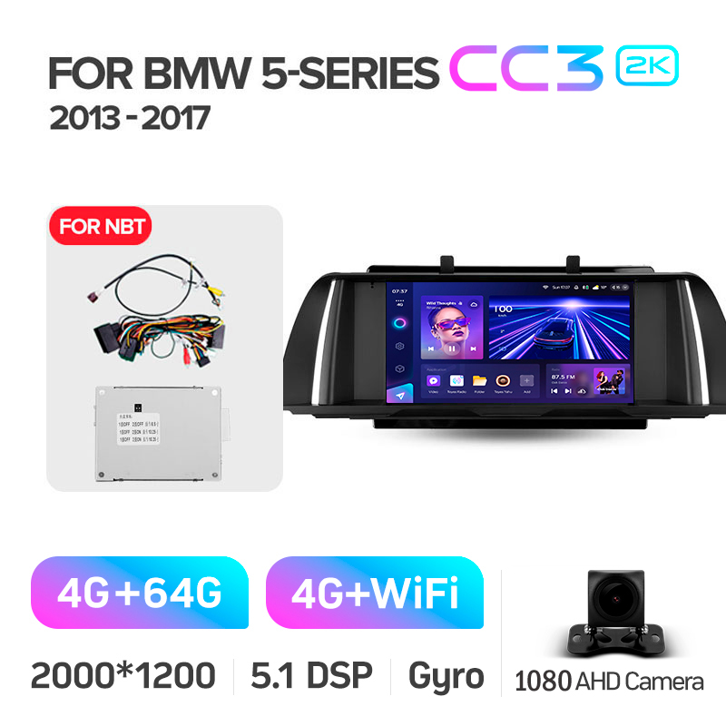 Android head unit Teyes CC3 4+64 Gb BMW 5 Series F10 F11 NBT 2013-2017 9" 2k (L3)