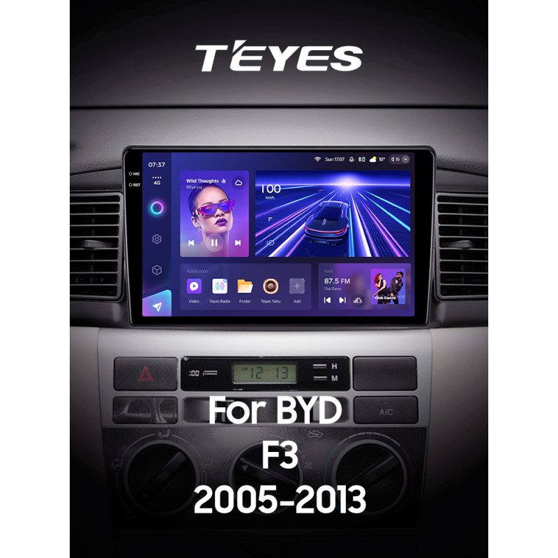 Android head unit Teyes CC3 4+64 Gb BYD F3 1 2005-2013 9" 2k