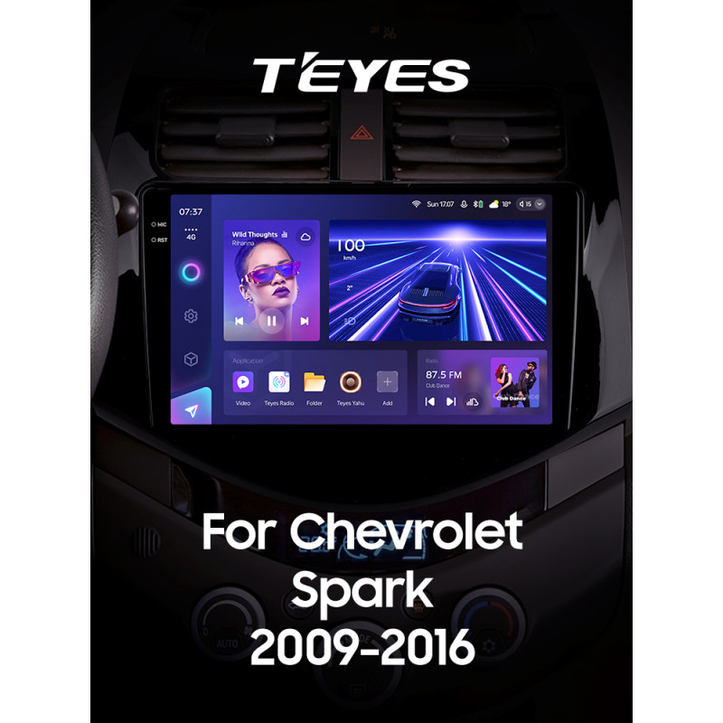 Android head unit Teyes CC3 6+128 Gb with 360° surround view° Chevrolet Spark M300 2009 - 2016 (F1) 9" 2k