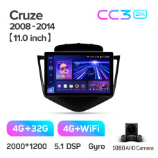 Android head unit Teyes CC3 4+32 Gb Chevrolet Cruze J300 2008-2014 11" 2k