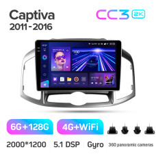 Android head unit Teyes CC3 6+128 Gb with 360° surround view° Chevrolet Captiva 1 (F2) 2011-2016 10" 2k