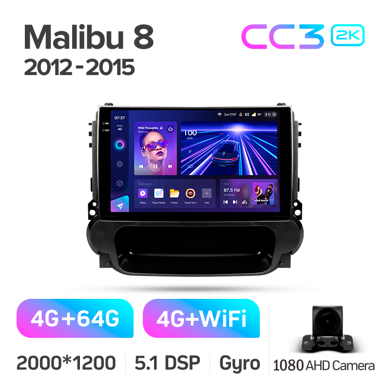 Android head unit Teyes CC3 4+64 Gb Chevrolet Malibu 8 2012-2015 9" 2k
