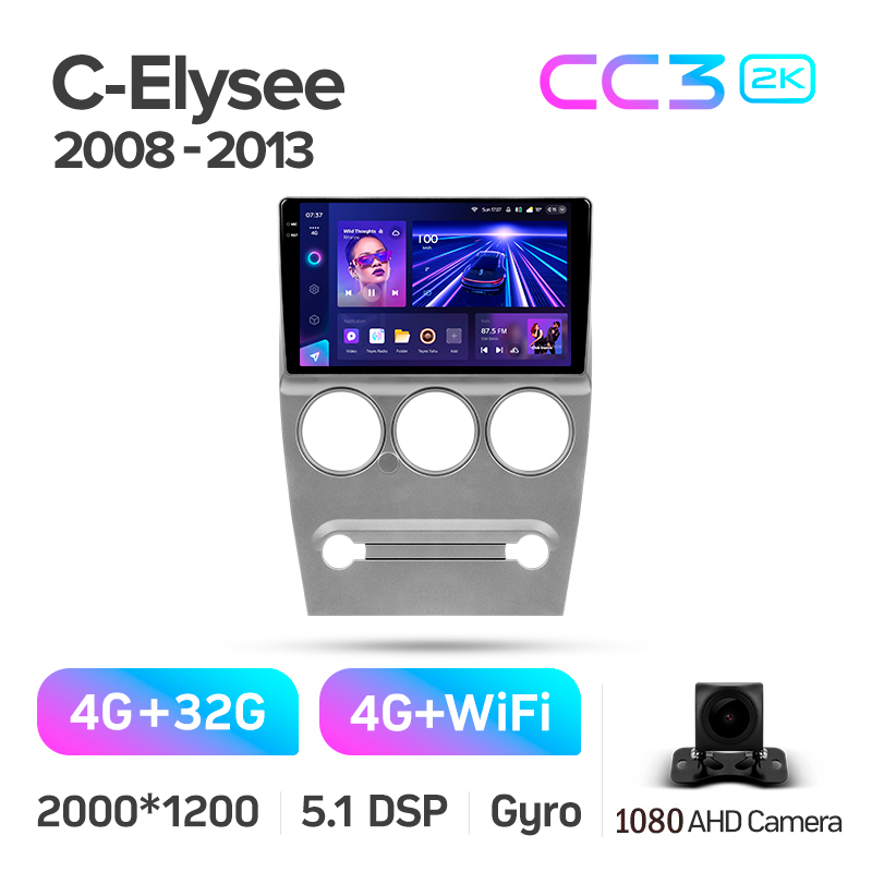 Magazynowa odtwarzacz multimedialny Teyes CC3 4+32 GB do Citroena C-Elysée 2008-2013, 9