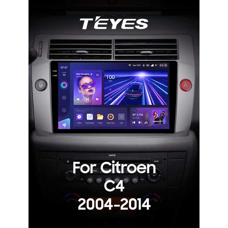 Android head unit Teyes CC3 6+128 Gb with 360° surround view° Citroen C4 LA LC C-Triomphe C-Quatre 2004-2014 9" 2k