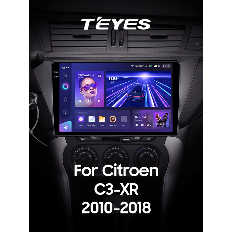 Android head unit Teyes CC3 6+128 Gb with 360° surround view° Citroen C3-XR (F2) 2010-2018 10" 2k