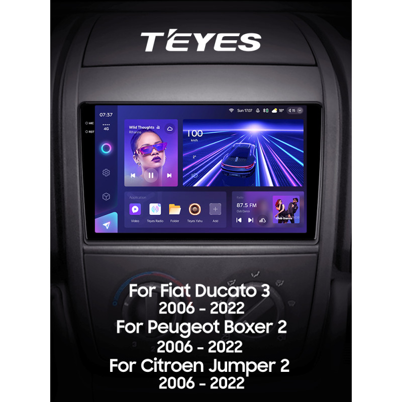 Fahrzeug-Magnetophon Teyes CC3 6+128 GB mit 360°-Rundumsicht für Fiat Ducato 3. Generation, Peugeot Boxer 2. Generation, Citroën Jumper 2. Generation (2006–2022) (A) 9