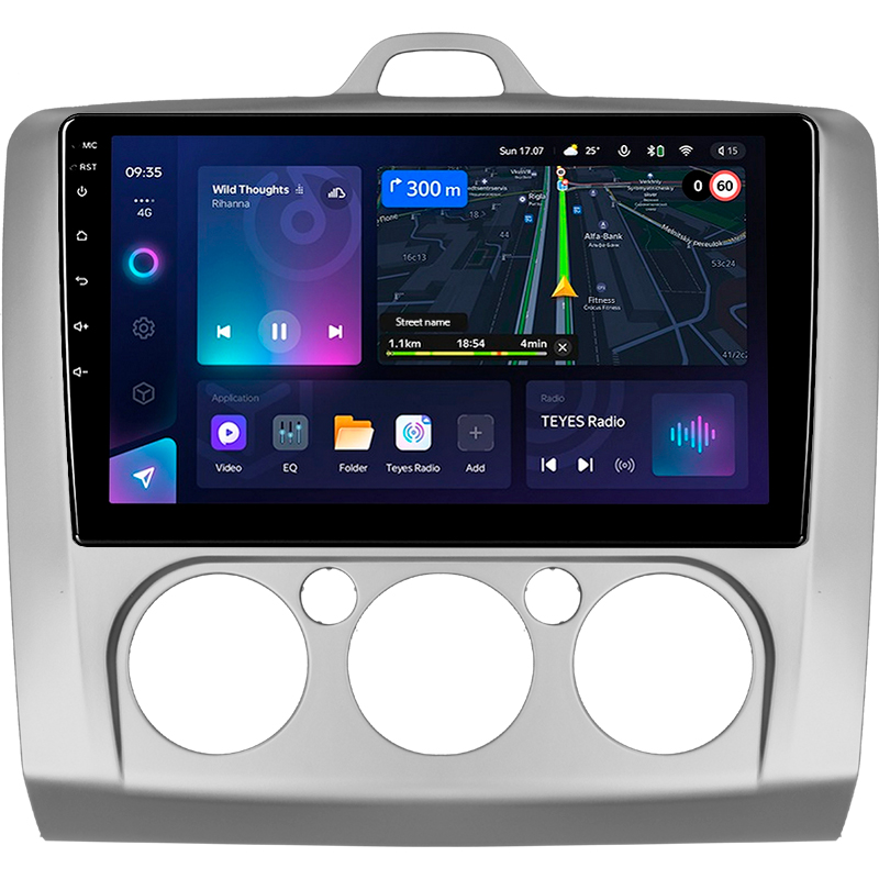 Android head unit Teyes CC3L 4+64 Gb Ford Focus 2 Mk 2 2004-2011 (F1) 9"