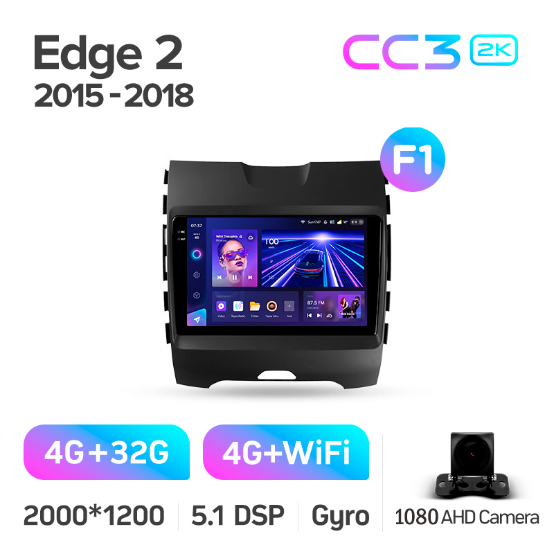 Android head unit Teyes CC3 4+32 Gb Ford Edge 2 2015-2018 (F1) 9" 2k