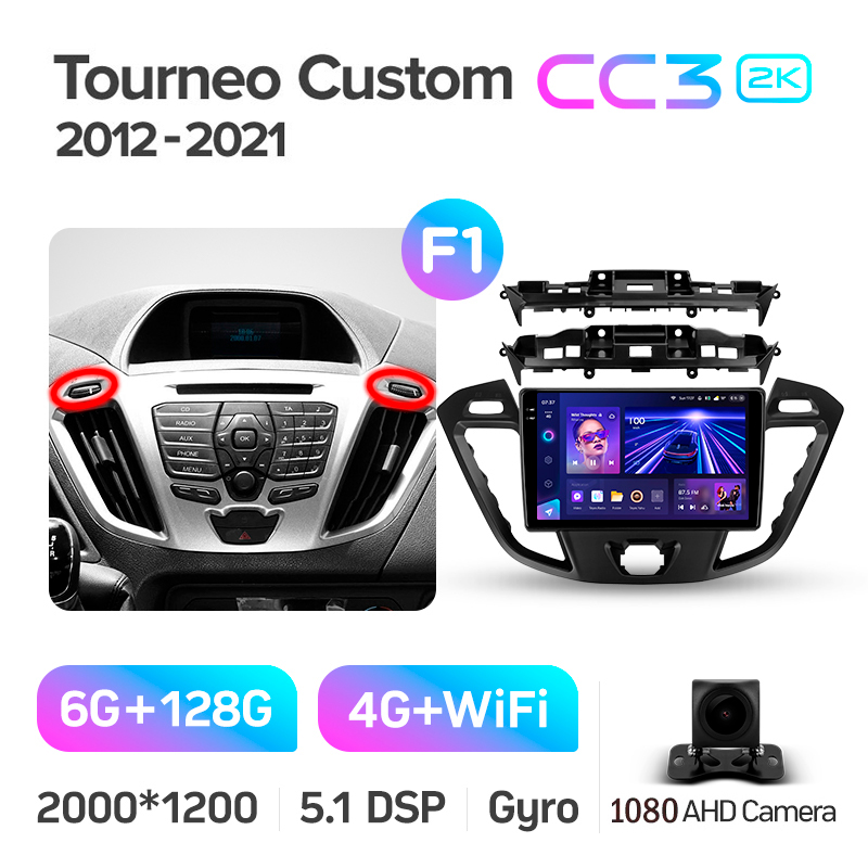 Stacja głośnikowa Teyes CC3 6+128 GB Ford Tourneo Custom 1 Transit (F1) 2012–2021, 9