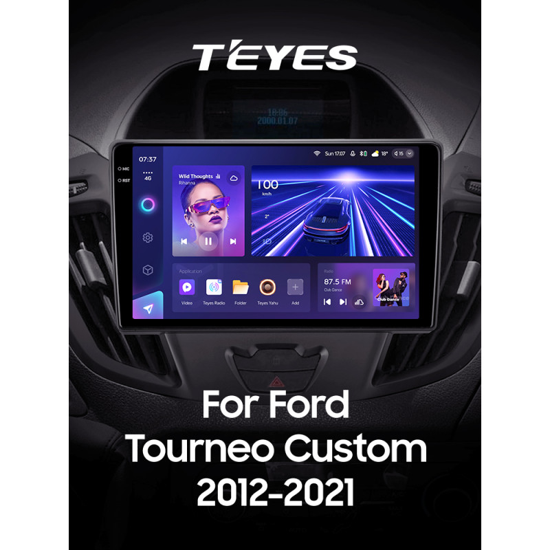 Android head unit Teyes CC3 6+128 Gb with 360° surround view° Ford Tourneo Custom 1 I Transit (F1) 2012-2021 9" 2k