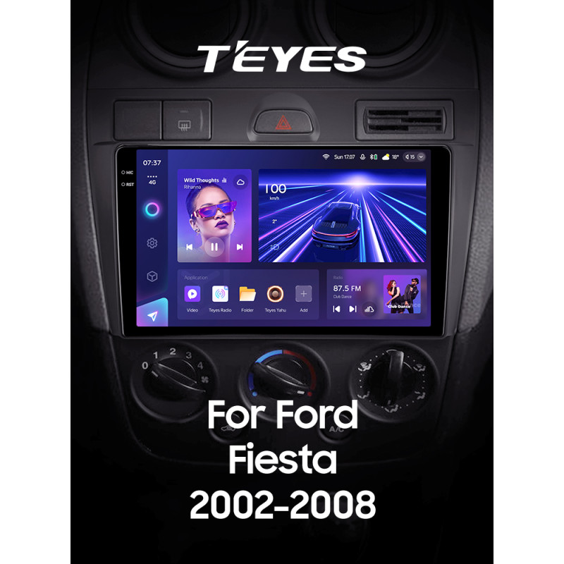 Fahrzeug-Magnetophon Teyes CC3 6+128 GB mit 360°-Rundumsichtkamera für Ford Fiesta Mk VI 5 Mk5 (2002–2008), 9