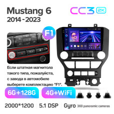 Android head unit Teyes CC3 6+128 Gb with 360° surround view° Ford Mustang VI S550 (F1) 2014-2023 9" 2k (L1)