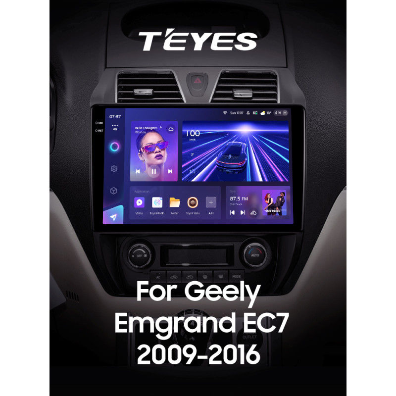 Android head unit Teyes CC3 6+128 Gb with 360° surround view° Geely Emgrand EC7 1 2009-2016 10" 2k