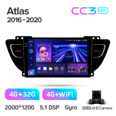 Android head unit Teyes CC3 4+32 Gb Geely Atlas NL-3 2016-2020 9" 2k