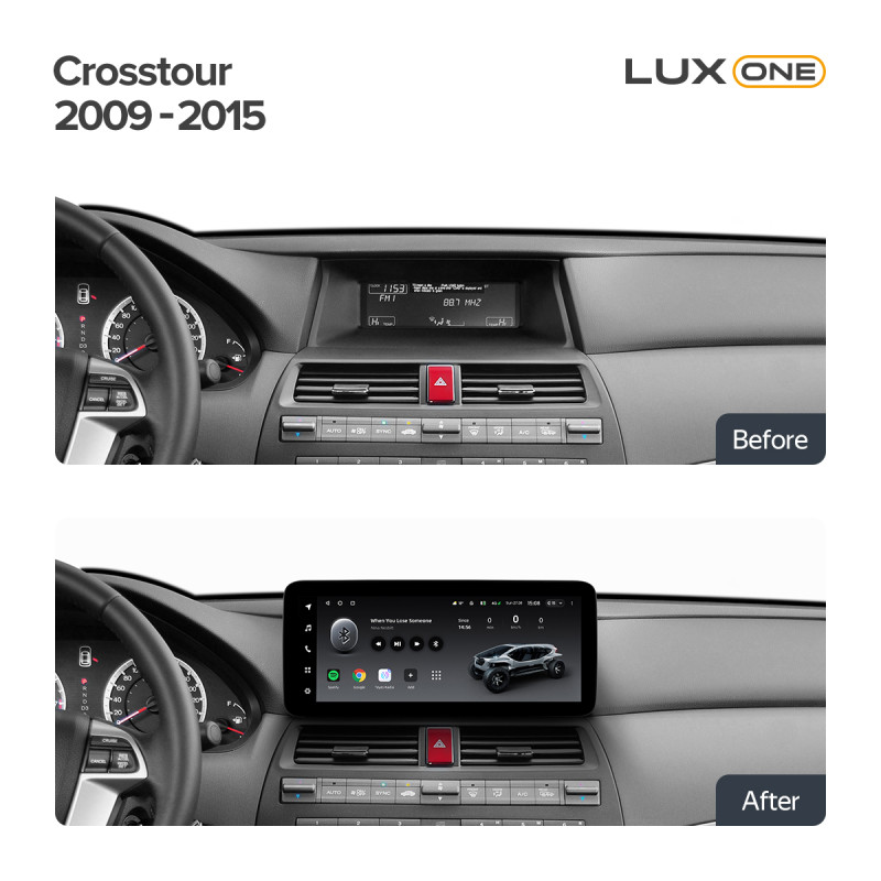 Android head unit Teyes LUX ONE 6+128 Gb Honda Crosstour 1 TF 2009-2015 12.3"