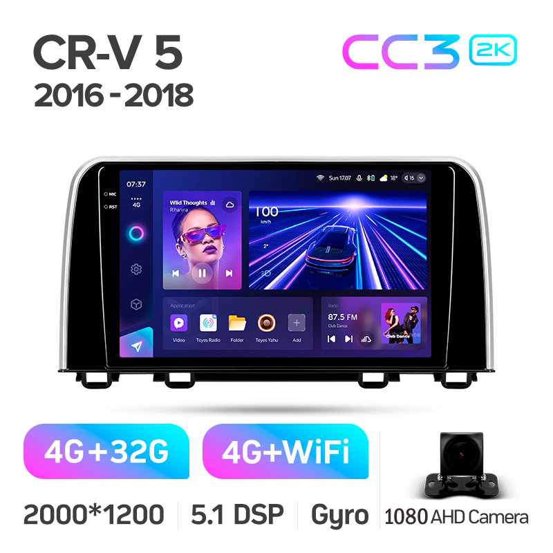 Magnetófono de fábrica Teyes CC3 4+32 GB Honda CR-V CR-V 5 RT RW 2017-2022 9