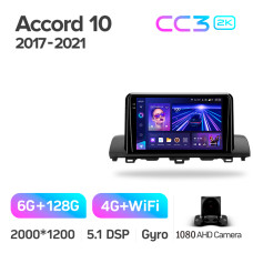 Android head unit Teyes CC3 6+128 Gb Honda Accord 10 CV X 2017 - 2021 (B) 9" 2k
