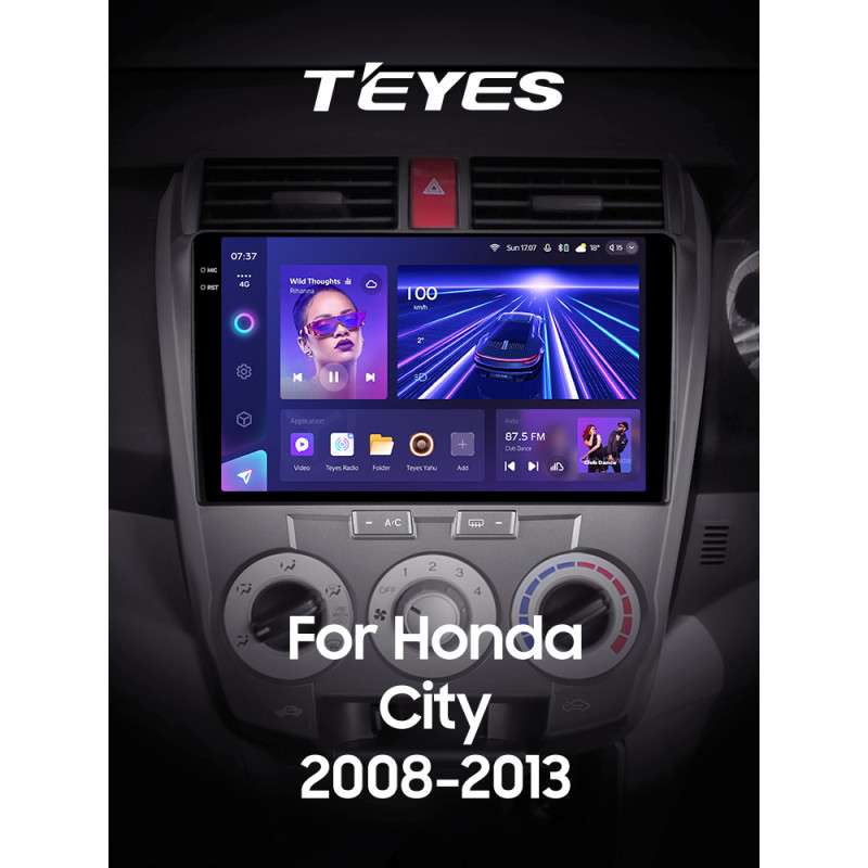 Estéreo de a bordo original Teyes CC3 6+128 GB con pantalla panorámica 360° para Honda City (2008-2013), 10