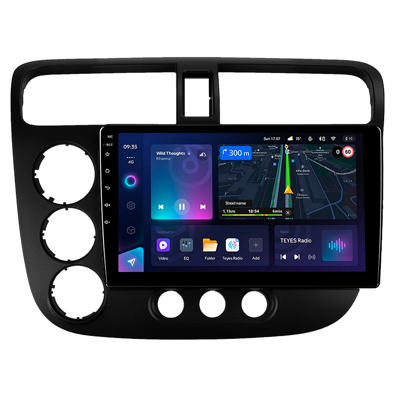 Android head unit Teyes CC3L 4+64 Gb Honda Civic 7 2000-2006 9"