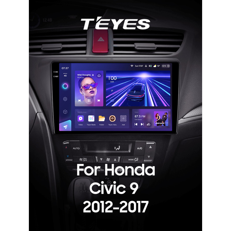 Štátní magnetofon Teyes CC3 6+128 GB s kruhovým pohledem 360° pro Honda Civic 9 FK FB (2012–2017), 9