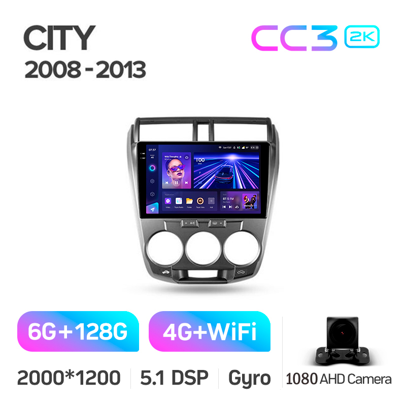 Fest eingebaute Teyes CC3 6+128 GB Autoradio für Honda City (2008–2013), 10