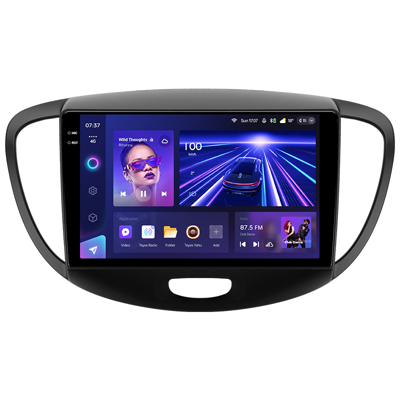 Fahrzeug-Hintergrundbeleuchtung Teyes CC3 6+128 GB mit 360°-Rundumsichtkamera für Hyundai i10 (2007–2013), 9