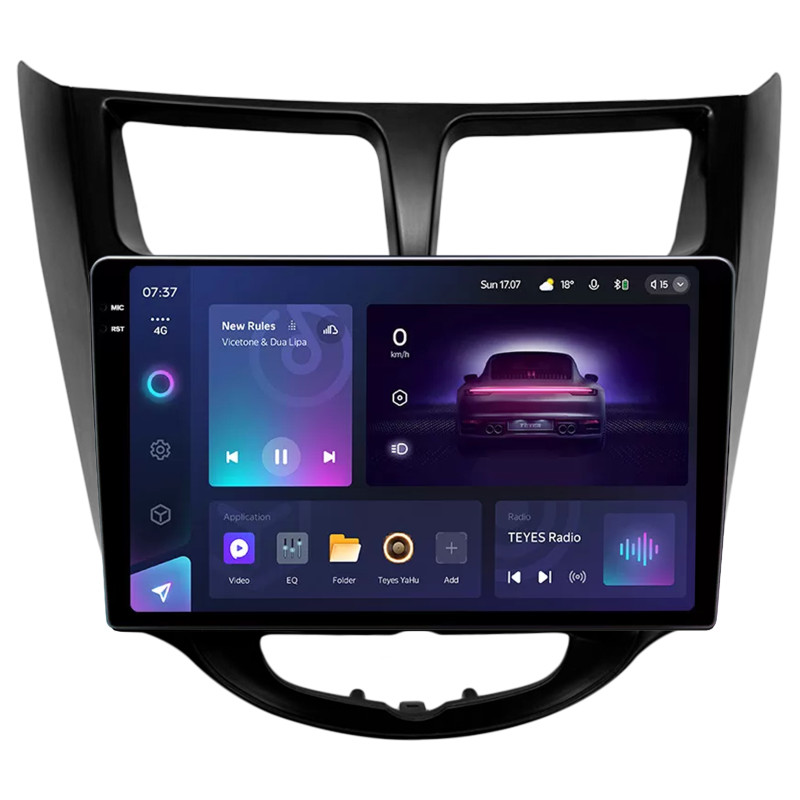 Android head unit Teyes CC3 6+128 Gb Hyundai Solaris 1 2010-2016 Black 9" 2k