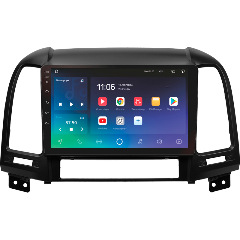 Android head unit SIGMA X9464 ANDROID 10 4+64 Gb 4G DSP Hyundai Santa Fe 2 2006-2012 9"